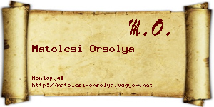 Matolcsi Orsolya névjegykártya