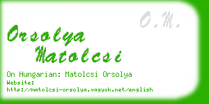 orsolya matolcsi business card